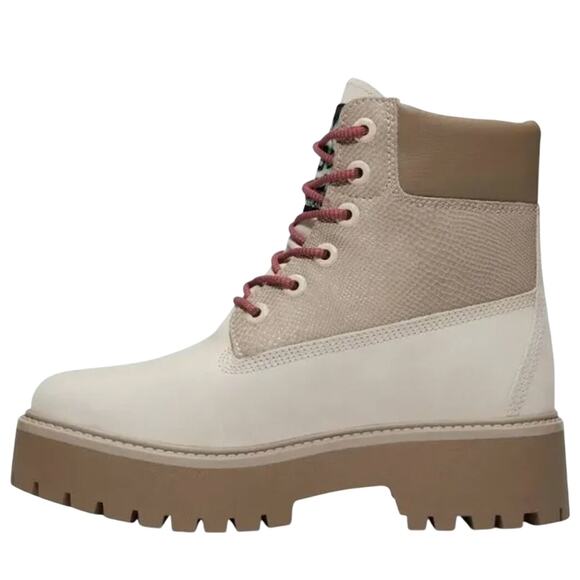 Timberland Stone Street Platform Hiker Boots -White Nubuck-Size: 8.5 - Picture 3 of 13